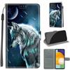 KENHONER Custodia per Samsung Galaxy A53 5G, Lupo | Portafoglio Pelle PU, Magnetica, Resistente Agli Urti, Scomparto Carte Credito, Pieghevole, Flip Libro, Motivo
