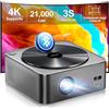 ULTIMEA Proiettore 4K Supporta Nativo 1080P, Auto Focus & Keystone 700 ANSI 21000Lumens Smart Videoproiettore, Bluetooth 5.2 WiFi HDR10, Home Cinema Projector per HDMI/iOS/Android/TV Stick, Apollo P40