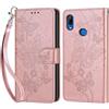 KENHONER Custodia per Huawei P Smart Z Cover, Oro rosa Farfalla