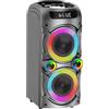TYOTY Altoparlante Bluetooth portatile 100 W Big Potente Boombox Wireless TWS Accoppiamento Suono Stereo Forte Bassi Profondi Grandi Altoparlanti per feste con Subwoofer Luci LED per Outdoor Casa Campeggio
