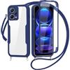 FERLAN Cover per Redmi Note 12 Pro Plus 5G con Cordino, 360 Gradi Antiurto Custodia con Protezione Schermo Integrata Trasparente Rugged TPU Bumper Doppia Protettiva Cover per Redmi Note 12 Pro Plus 5G-Blu