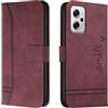 Bravoday Cover per Xiaomi Redmi Note 11T PRO/Redmi Note 11T PRO+, Flip Custodia in Pelle PU Portafoglio Custodia per Xiaomi Redmi Note 11T PRO, con Slot per Schede, Vino Rosso