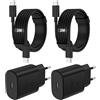 BSTOEM Caricabatterie Samsung Rapido,2 Pack Caricatore USB C da 25W per Cellulare,2 Cavi USB-C da 2M,Alimentatore con Presa compatibile Per Samsung Galaxy S26/S25/S24/S23/S22/S21/+/Ultra/A73/A53/Adattatore