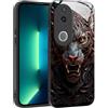 YUXING Cover per Vivo V50 Lite 5G/4G - Abstact Art Geometry Pattern Antigraffio Vetro Back Cover, Custodia Antiurto Antiscivolo Sottile (Tiger)
