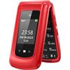 uleway GSM Telefono Cellulare per Anziani,Tasti Grandi,Volume alto,Funzione SOS, Dual HD IPS Display 2.4+1.7(Rosso)…