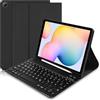 KTOITION Custodia con tastiera per Samsung Tab S6 Lite 2024/2022/2020, custodia con supporto per penna tastiera wireless (layout tedesco) per Tab S6 Lite 10,4 (P610/P613/P615/P619/P620/P5625) (nero)