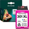 EVOKE 301 XL Inchiostro compatibile con HP Deskjet 2540 1000 1050 1510 2050 3050 Envy 4504 4500 tricolore 1000 pagine 18 ml