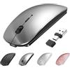 Suteke Mouse wireless Bluetooth USB C per MacBook Air Pro iMac Laptop Desktop Computer, mouse wireless ricaricabile silenzioso C per Mac Desktop/iPad/Surface Pro (BT5.2/3.0, 2.4G USB A, ricevitore di
