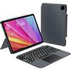 Macally Custodia per iPad Pro M4 da 11 pollici con tastiera (2024 Gen 7) - Tastiera retroilluminata staccabile con trackpad, supporto multi-view, supporto per Apple Pencil - Custodia per tastiera iPad