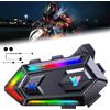 FEYA Altoparlanti per casco da moto, luci abbaglianti RGB, ad alta durata della batteria, cuffie CVC e DSP, doppia riduzione del rumore e bassi profondi, accessori per moto, altoparlanti ultra sottili, per