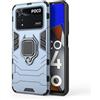 Max Power Digital Cover per Xiaomi Poco M4 Pro con Anello, Custodia Supporto Magnetica Rigida Resistente Antiurto Doppio Strato Protettiva Calamita Bumper Case (Xiaomi Poco M4 Pro, Blu Navy)