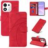 LACAE Cover a Libro per Honor 600 Smart | Custodia Flip in Pelle PU, Porta Carte, Chiusura Magnetica, Funzione Supporto, Case, Red