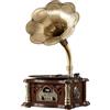 Eikosch Grammofono retr? giradischi in vinile a tre velocit? dotato di altoparlanti stereo, funzione Bluetooth, FM radio, controllabile tramite telecomando.