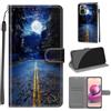 KENHONER Custodia per Xiaomi Redmi Note 10 4G, luna | Portafoglio Pelle PU, Magnetica, Resistente Agli Urti, Scomparto Carte Credito, Pieghevole, Flip Libro, Motivo