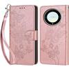 KENHONER Custodia per Honor Magic5 Lite Cover, Oro rosa Farfalla