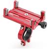 FortunateSweet Supporto per telefono da moto, in lega di alluminio, girevole a 360°, antiurto, con morsetto per manubrio (attacco rosso)