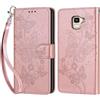 KENHONER Custodia per Samsung Galaxy J6 2018 Cover, Oro rosa Farfalla