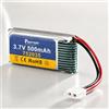 njoyn Batteria LiPo da 3,7 V, 500 mAh, 1S, batteria ai polimeri di litio, piatta, XH 2.54, 2P, Molex RC, aereo, drone, quadricottero, elicottero, auto, Cessna Jet, compatibile con Volantex Flybear