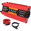 Yinleader Trasformatore di tensione 1200 W/2400 W 12 V 230 V inverter Dual USB Power Inverter con 1 presa e display LCD, per auto - rosso