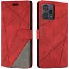 SONWO Cover per Xiaomi Redmi Note 12 PRO Plus 5G Custodia, Flip Caso in PU Pelle Case Cover Premium Portafoglio Custodia per Xiaomi Redmi Note 12 PRO Plus 5G, Supporto Stand, Slot per Schede, Rosso