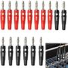 pcsfoe 16 connettori a banana da 4 mm, colore rosso, 4 mm, spina a banana da 4 mm, a vite, spina a banana da 4 mm, per saldare, connettori a banana per cavi, scatole terminali, ricevitori AV, impianto stereo