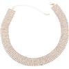 COLLBATH Collana Girocollo Donna in Lega Oro Cristalli Incastonati Multi-strato Regolabile Design Rigido per Abiti da Cerimonia o Anniversario
