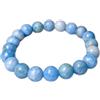 LKBEADS Pietra preziosa naturale di celestina da 10 mm | forma rotonda, pietra a taglio liscio | 7 pollici | gemma di colore blu | braccialetto elastico energetico | braccialetto curativo | LSB_01435