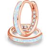 ZIPPICE Orecchini a cerchio in argento 925 con opale bianco, da donna