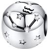 MariaFonte Charm New 2024 MariaFonte Compatibile Tutte Marche Bracciali Collane Zodiaco Segni Zodiacali Oroscopo Portafortuna Argento Compleanno Anniversario Originale Offerte Amicizia Mamma Bead Cuore Natale