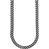 10:10 Collana da Uomo in Acciaio Inox, Catena Cubana Grumetta, PVD Argento Nero Blu, Dimensioni 10/8/6/4 mm, Varie Lunghezze (Nero - 8 mm, 50 Cm)