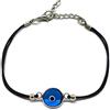 MYSTIC JEWELS By Dalia - Bracciale Classico Occhio Turco della buona Fortuna per Uomini e Donne e Argento, (Nero)