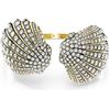 Swarovski Bracciale rigido Idyllia, Conchiglia, Bianco, Placcato color oro