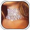 Ushiny Sparkly strass cuore pedant collana gioielli argento lucido cristallo girocollo collane prom collo accessori per le donne
