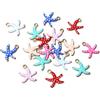Vdaxvme 20 decorazioni da appendere a forma di stella marina, facili da installare, accessori per gioielli, ciondoli per vari interni, 10.5x10mm, Acciaio inossidabile