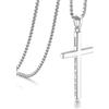 LOFITOR Collana Croce Argento 925, Placcata Oro 18K, Versetto Biblico Isaia 41:10, Catena Rolo Quadrata 2mm, Gioiello Fede Regalo 65