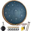 MeloBeat Steel Tongue Drum Handpan in D Major - 14 Inch 15 Note Professional Tamburo Set With Song Book and Case (Dark Blue)