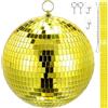 Sunshine smile Sfera da discoteca da 25 cm, con anello sospeso, sfera da discoteca, da appendere, ideale per feste o effetti di luce da DJ