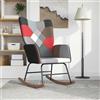 Generico Sedia a Dondolo in Tessuto Patchwork,Sedie,Sedie a dondolo-328203
