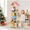 Cepolawa Porta Peluche in Legno Massello, Contenitore per Peluche con Ruote Frenate a 360°, 151x46x46CM per le Camere dei Bambini,Mobili per la Cameretta dei Bambini (Strisce)