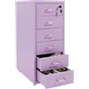 Zoobotanica Cassettiera con 6 cassetti, armadietto portatile in metallo, con chiave, armadietto per la casa e l'ufficio, 28 x 41 x 69 cm (viola)