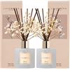 COCORRÍNA Diffusore Profumo Ambiente 200ml con Bastoncini, Clean Linen, 2 Pack, Diffusore di Olio Essenziale di Fragranza per la Casa per la Decorazione della Mensola del Bagno