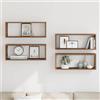 Tonture Scaffali da parete a forma di cubo, 4 pezzi, effetto legno anticato, 60 x 15 x 23 cm, mensola sospesa, organizer per soggiorno, camera da letto, cucina