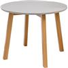 POSNORD Tavolino da Salotto Rotondo Ø 60 cm, Tavolino da Caffè Moderno con Gambe in Legno di Faggio, Tavolo Basso Salvaspazio per Soggiorno, Camera e Ufficio, Coffee Table Beige