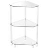 Generico Supporto organizer per doccia triangolare - Ripiano sottile 30x30x65 cm, scaffale angolare in acrilico, torre di stoccaggio trasparente a tre livelli con struttura portante stabile | Mobili decorativi