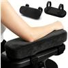 Kinesgsg 2 Pezzi Cuscini per Braccioli, Braccioli in Memory Foam Schiuma, Imbottitura per Bracciolis Sedia Staccabile, Bracciolo Pad Regolabile, Ufficio, Gaming, Computer, Laptop Mac, Nero