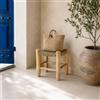Generico Sgabello Artigianale in Legno con Seduta in Corda Naturale, Stile Rustico, 26x26 cm 1006261400