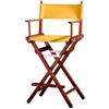 ZStyle Sedia Regista Sgabello Pieghevole Leggera Portatile Director Make Up Hotel Ristorante Casa Veranda Bar Trucco Legno di Faggio Tessuto Alta Truccatrice (Fusto Mogano - Tela Gialla)