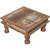 Casa Moro Tavolo shabby chic SIERA S 33 x 33 cm quadrato marrone colorato in legno antico | Bajot tavolino vintage sgabello tavolo da fiori MA5028S