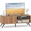 COSTWAY Mobile Porta TV in Legno, Fino a 55 Pollici, Mobile TV Soggiorno | Stand Videogiochi e DVD con 1 Anta, 2 Scomparti e Passacavi, per Camera da Letto, Soggiorno, 120 x 40 x 44,5 cm