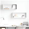 Tonture 2 scaffali a cubo in legno bianco, 60 x 15 x 23 cm, mensola sospesa per libri, stoccaggio, decorazione, organizer per soggiorno, camera da letto, cucina, ufficio